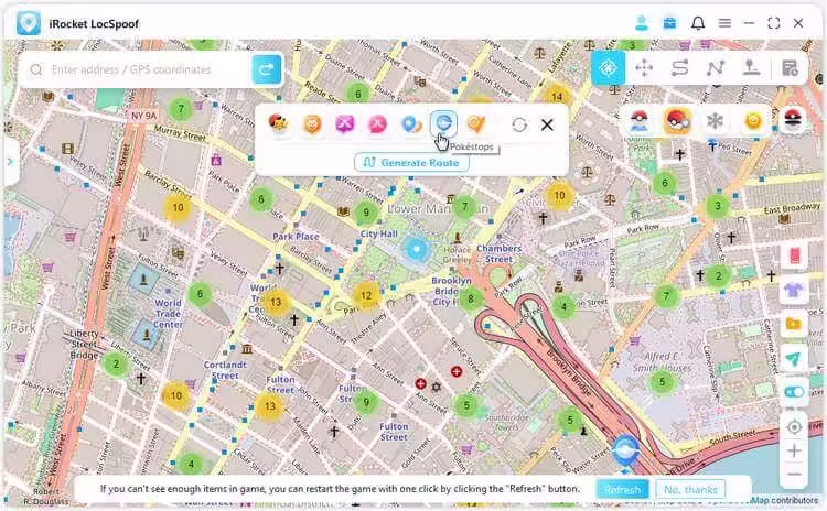 locspoof pokestop map