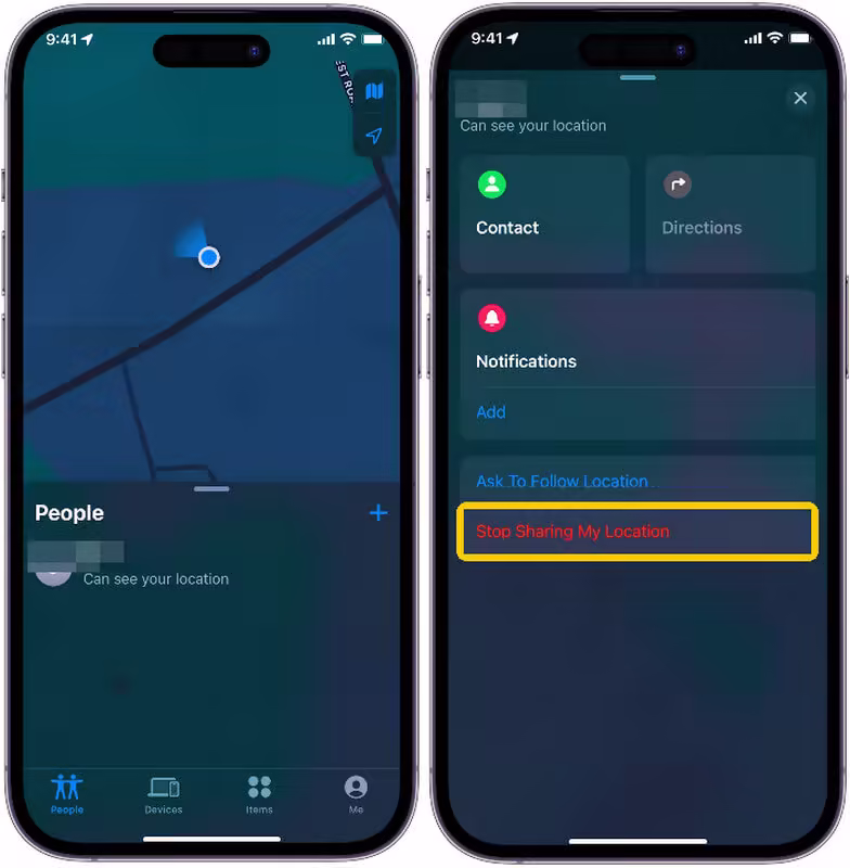 stop sharing location on imessage with a specific friend