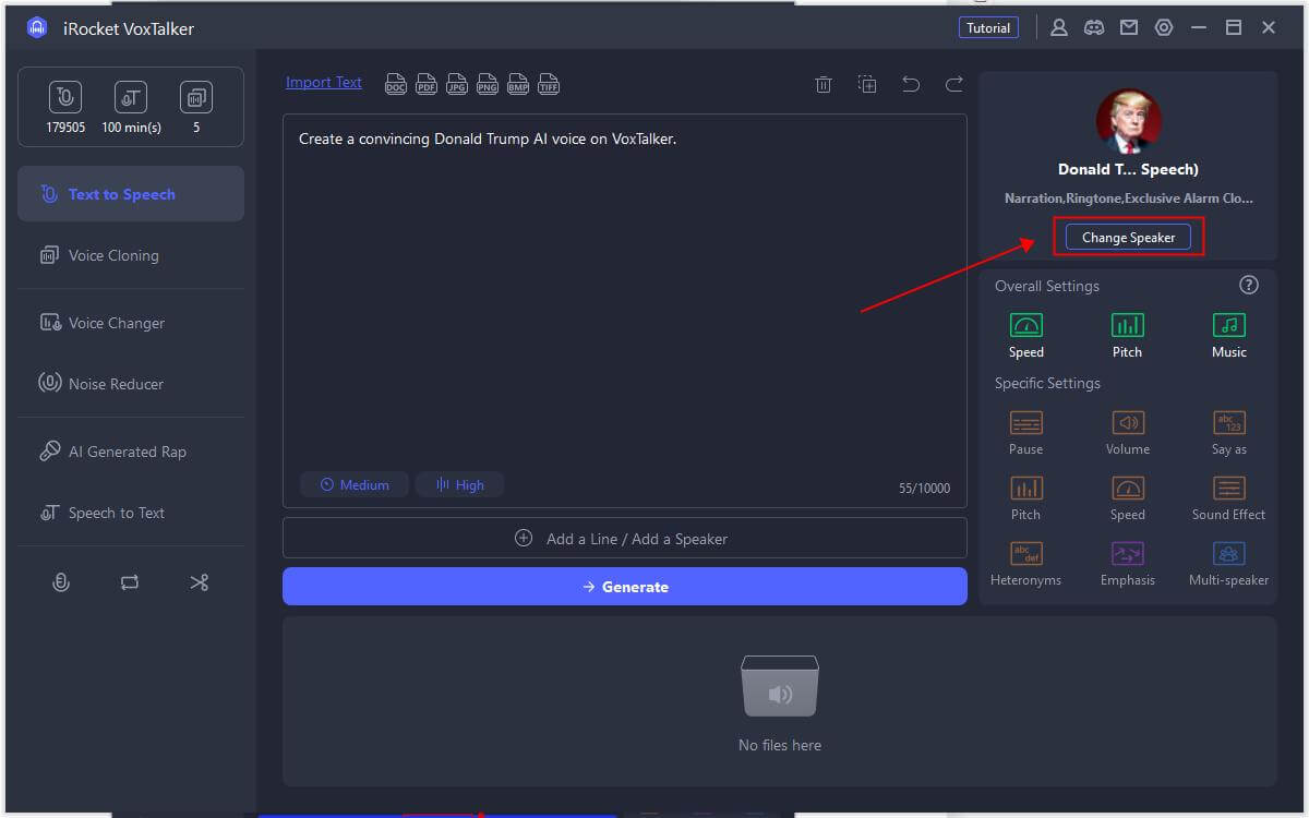 change speaker to donald trump ai voice