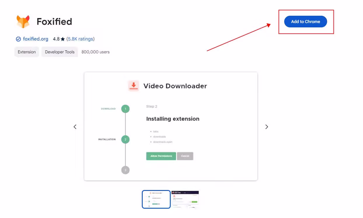click add to chrome again