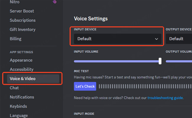 select magicmic as input device