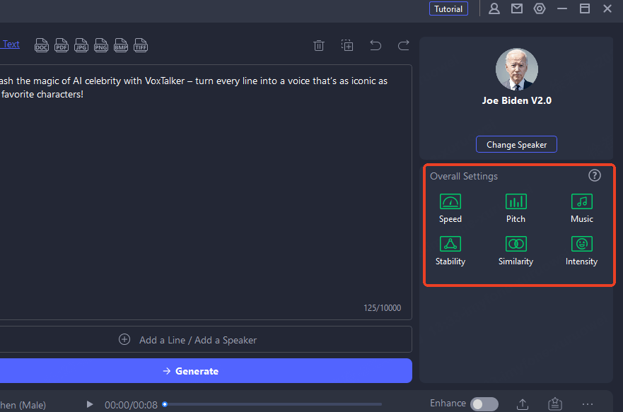 set voice speed