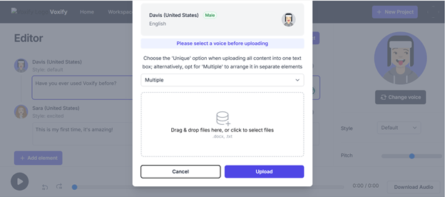 upload music file