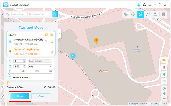 two spot mode route click move