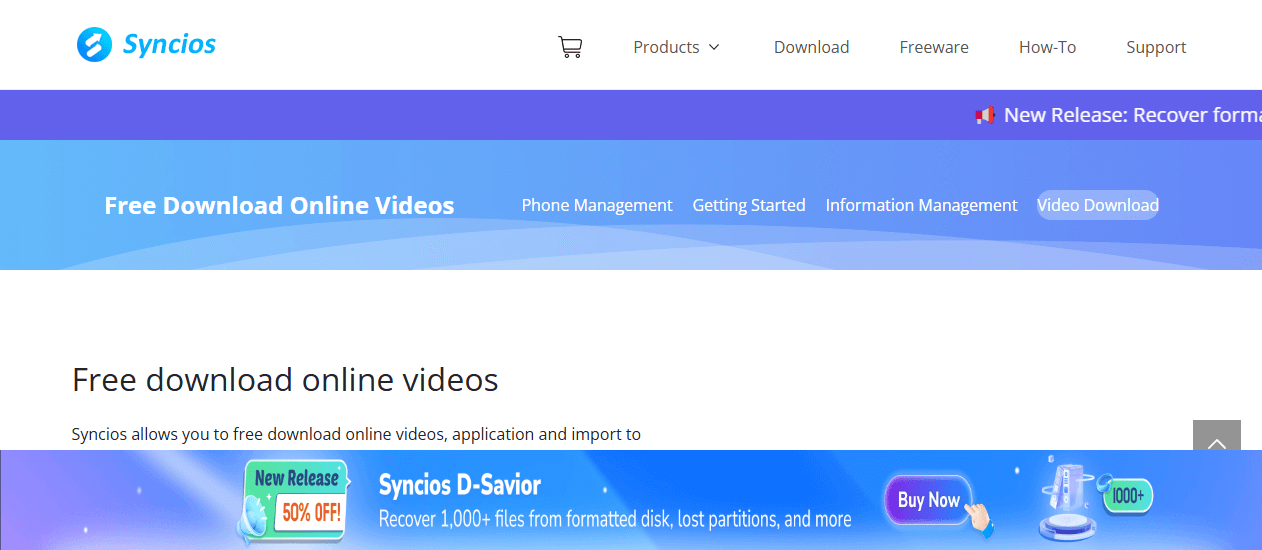 Syncios YouTube Video Downloader