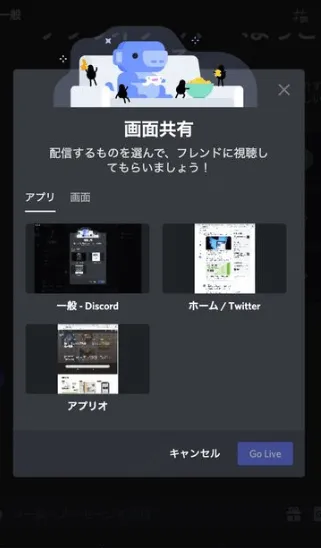  discord 画面 共有  pc 