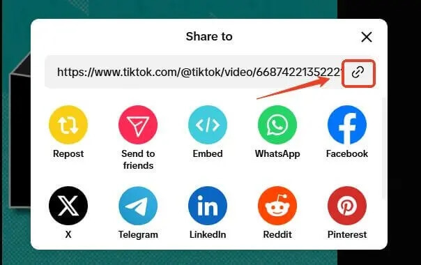 在電腦上複製 tiktok 影片連結
