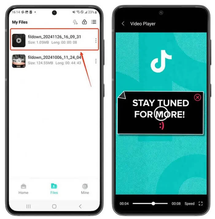 tiktok 影片下載完成畫面